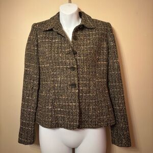 Jones New York Brown Tweed Blazer